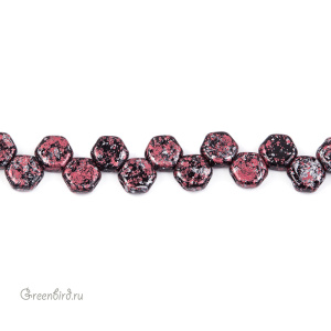 Honeycomb bead 6mm, Tweedy Red, 30 шт. (#23980/45705)