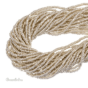 Бисер граненый Preciosa Charlotte Cut 11/0, Metalic Silver (#18303), 1 нить