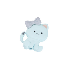 Бусина матовая "Кошка с бантом", голубой, 1 шт (#CN-BM-035)