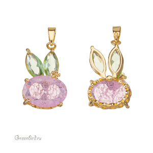 Подвеска "Ягодка" с кристаллами, 1 шт. (#SVA-FIAN-165)