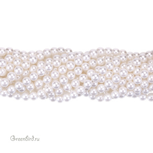 Жемчуг "Майорка" 5 мм, белый, нить (#Maj-21)