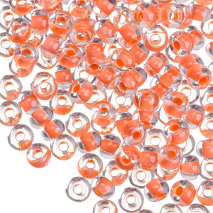 Бисер чешский PRECIOSA Czech круглый 6/0, прозрачный окрашенный изнутри, Orange (#08A91), 10 г