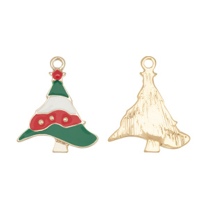Подвеска с эмалью "Елочка", золотистый, 1 шт. (#CN-PN-245)