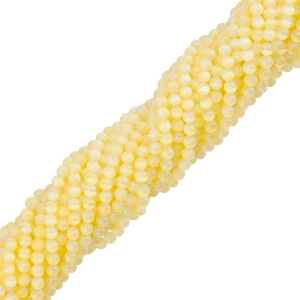 Бусины "Кошачий глаз" 6 мм, желтый, нить (#CN-BEAD-007)