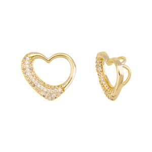 Подвеска "Сердце" с фианитами, золото, 1 шт (#SVA-FIAN-138G)