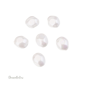 Жемчуг "Майорка" 20 x 16 мм, граненый, белый, 1 шт (#SV1701-9013)