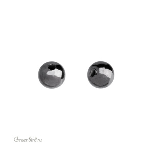 Бусина полая 6 мм, gunmetal, 1 шт. (#SVABM-204T)