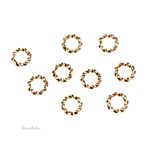 Соединительные кольца витые разъемные 6 мм, золото, 144 шт. (04GP)