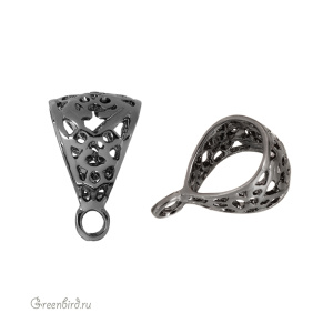 Коннектор-бейл "Барокко" 17 мм, gunmetal, 1 шт. (#SVA-BAIL-04T)