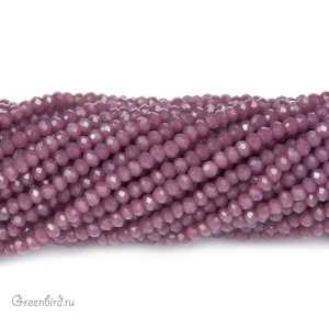 Бусины граненые рондели "Мини", розово-коричневый дымчатый, нить (#SVAB137)