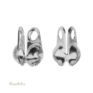 Наконечник-каллот 4,5 мм, родий, уп.5 шт. (#CLTT12R-BB)