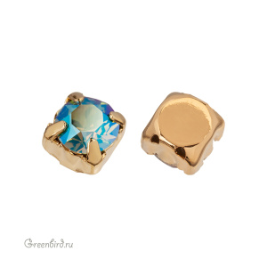 1088 Chaton SS29 в оправе, золото - Erinite Shimmer (#360SHIM)