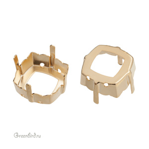 4460 Оправа для ювелирного кристалла Magical Square Fancy Stone 18 мм, золото