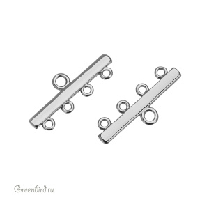 Коннектор на 4 нити, родий, 1 шт. (#SVA-BASE-1302R)