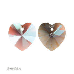 6228 подвеска Heart Fancy Stone 18mm – Black Diamond Shimmer (#215SHIM)