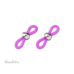 Цветной держатель-концевик для очков, сиреневый, серебро, 1 шт. (#SVA-004S)