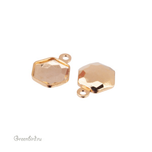 NEW 4683 Оправа-подвеска для Thin Hexagon Fancy Stone 7,8х8,7 мм, томпак/золото