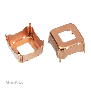 4499 Оправа для ювелирного кристалла Prismatic Square FS 20 мм, томпак