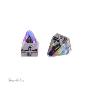 Swarovski пришивные 3296 Шип квадратный 7х7 мм, черный алмаз с мерцанием (#215SHIM), 1 шт.