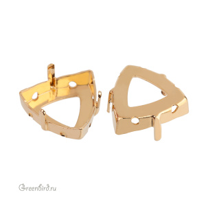 NEW 4799 Оправа для Prismatic Triangle Fancy Stone 14x14,3 мм, томпак/золото