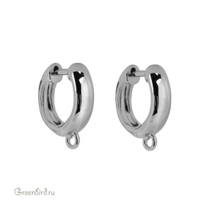 Швензы круглые 14 мм, родий, пара (#SVAE-001R)