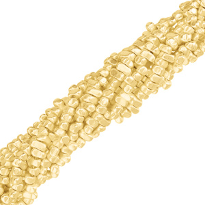 Бусины Геметин 6 мм, крошка, цвет: матовое золото, нить (#SV-HMT-129)