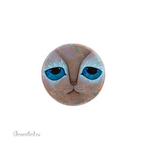 Авторский кабошон, ручная роспись (#JN3-13-3)