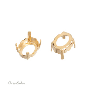 4160 Оправа для ювелирного кристалла Magical Oval Fancy Stone 10х8 мм, золото