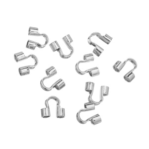 Протектор для тросика крупный, родий, уп. 10 шт. (#CN-BS-004R)