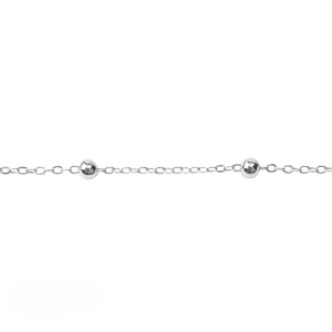 Цепочка тонкая с шариками, родий, 10 см (#SVA-Chain-09R)