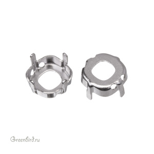 4483 Оправа для ювелирного кристалла Thin Cushion FS 8 мм, белая бронза