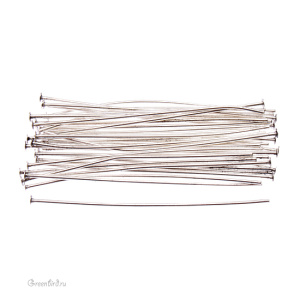 Пины 50 мм, серебро, 144 шт. (#HDP0292SP)