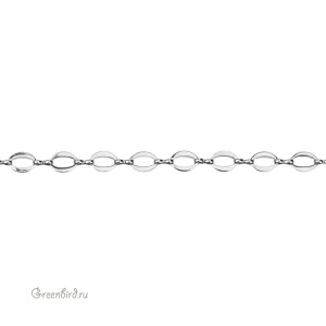 Цепочка фигурная 8 х 10,5 мм, родий, 30 см (#SVA-Chain-79R)
