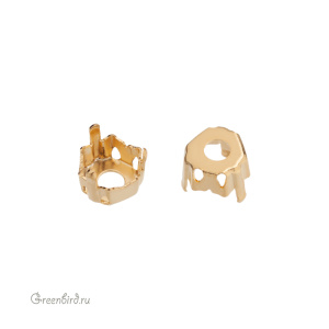 4699 Оправа для ювелирного кристалла Prismatic Hexagon Fancy Stone 6х6,9 мм, золото