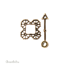 "Стимпанк", замок-тоггл, ант. латунь, 1 шт. (#Л1452)