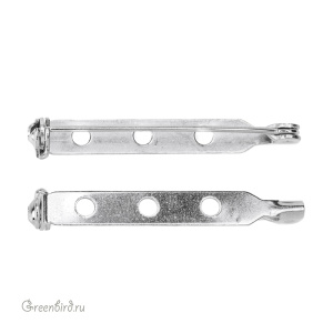 Основа для броши 37 мм, серебро, 1 шт. (#BP0614S)