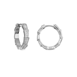 Швензы-кольца "Змеи", фианиты, родий, пара (#SV1701-1528R)