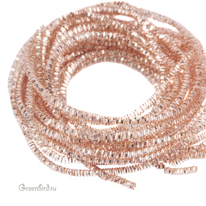 Канитель трунцал 1.6 мм, розовое золото (KAN1193)