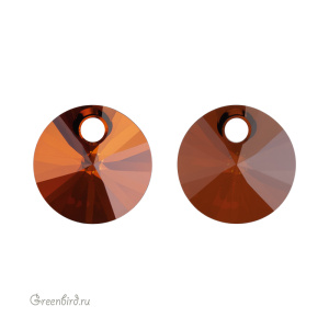 Swarovski 6428 подвеска Мини Диск 8 мм, дымчатый топаз (#1001), 1 шт.