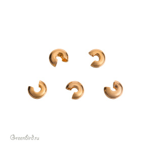 Бусина на кримп 3 мм, золото, уп.10 шт. (#SV1701-CC-14G)