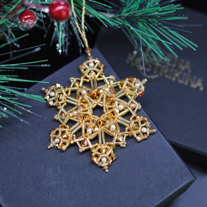 Набор материалов для мастер-класса «Зимнее кружево», золото (#beadset_11G)