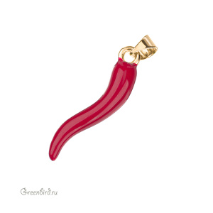 Подвеска с эмалью "Перчик красный", золото, 1 шт. (#SV1701-Pendant-75G)