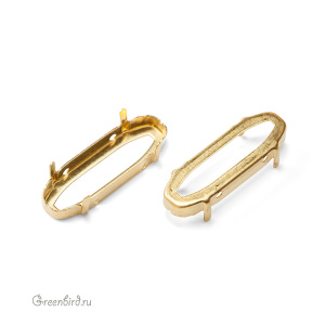 4161 Оправа для Long Classical Oval 27x9 мм, латунь