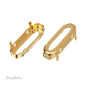 4161 Оправа для ювелирного кристалла Long Classical Oval FS 21х7 мм, золото