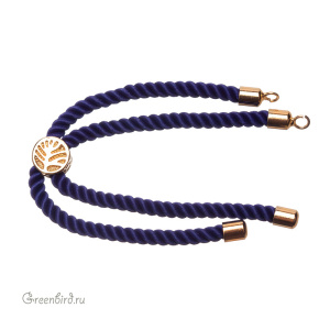 Основа-шнур для браслета, темно-синий, золото, 1 шт. (#SVA-CORD-05G)