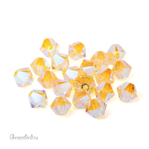 Swarovski 5328 Биконусы 4 мм, светлый топаз радужный 2X (#226AB2), уп. 20 шт.
