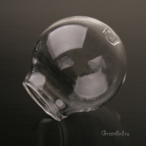 Круглая колба 25 мм с отверстием, стекло, 1 шт. (#26657)