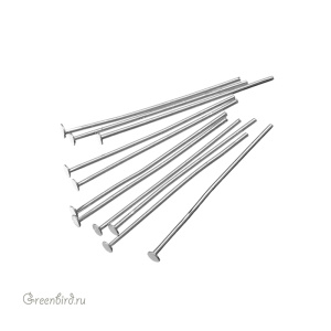 Пины мягкие со шляпкой 20 мм, родий, 10 шт. (9B013), Корея