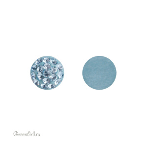 Swarovski 86601 Кабошон с кристальным паве 6 мм, аквамарин (#202), 1 шт.