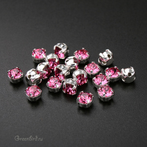 Swarovski 53200 Шатон Монтис SS16, серебро, розовый (#209), уп. 20 шт.